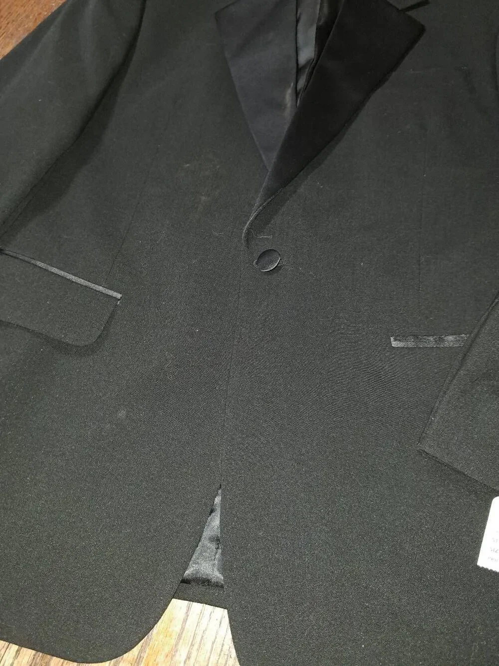 New 41R Gianni la Collezioni Black Wool Tuxedo Suit Sport Coat Jacket Blazer NWT